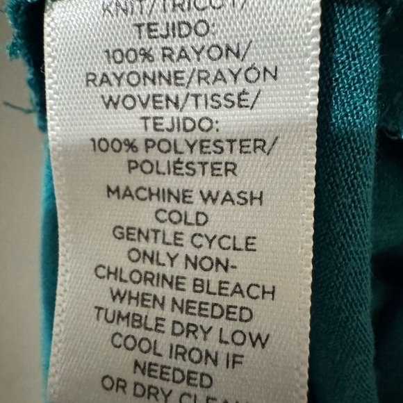 LOFT Teal Sheer Cap Sleeve Blouse | Gathered Neckline | MP - Picture 4 of 4